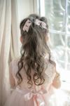 リボンクリップ3色6個セットアクセサリーヘアアクセサリーグログランリボンヘアクリップベビーキッズ