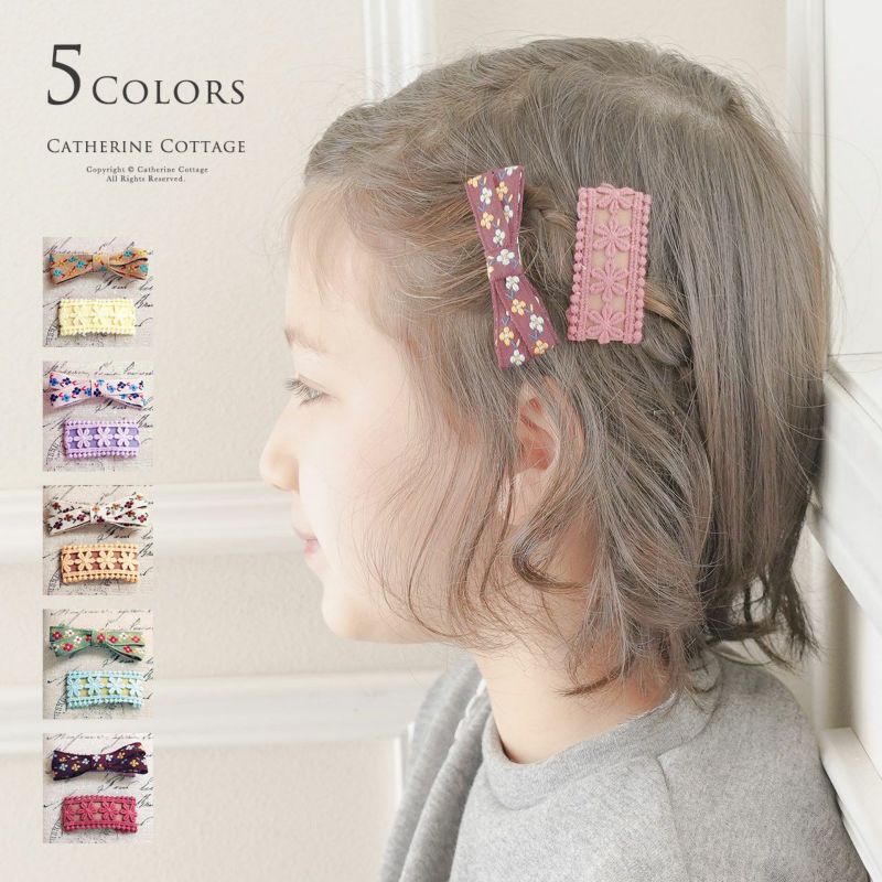 new!！☆handmade ベビーヘアクリップ ４個set - ベビー