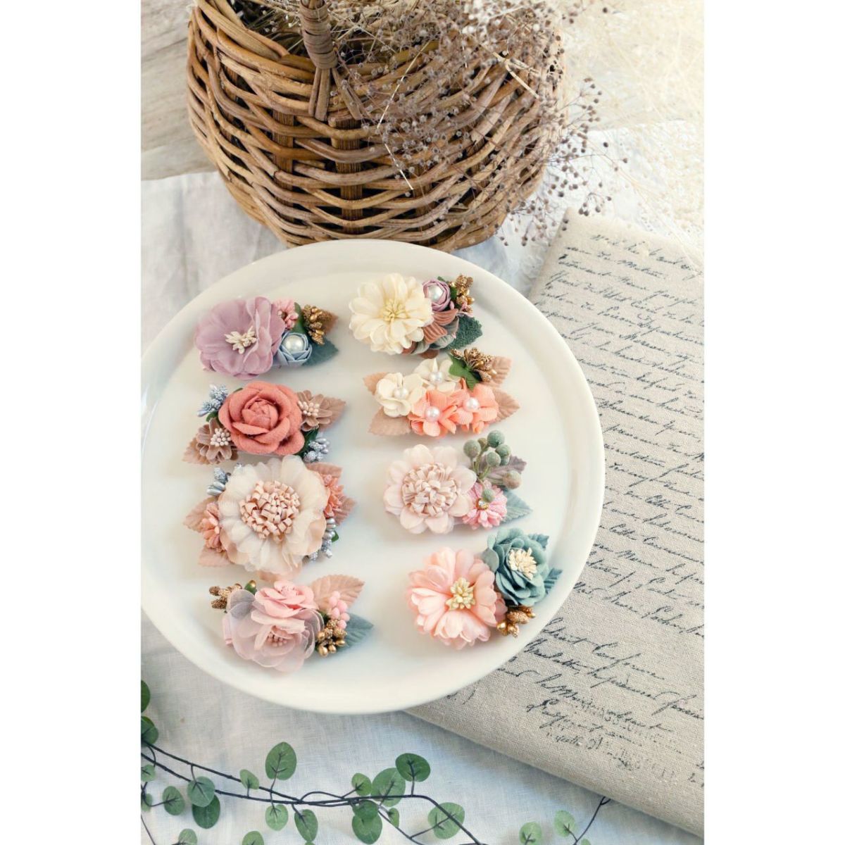 フラワークリップベビー・キッズ髪飾りヘアクリップヘアアクセサリー