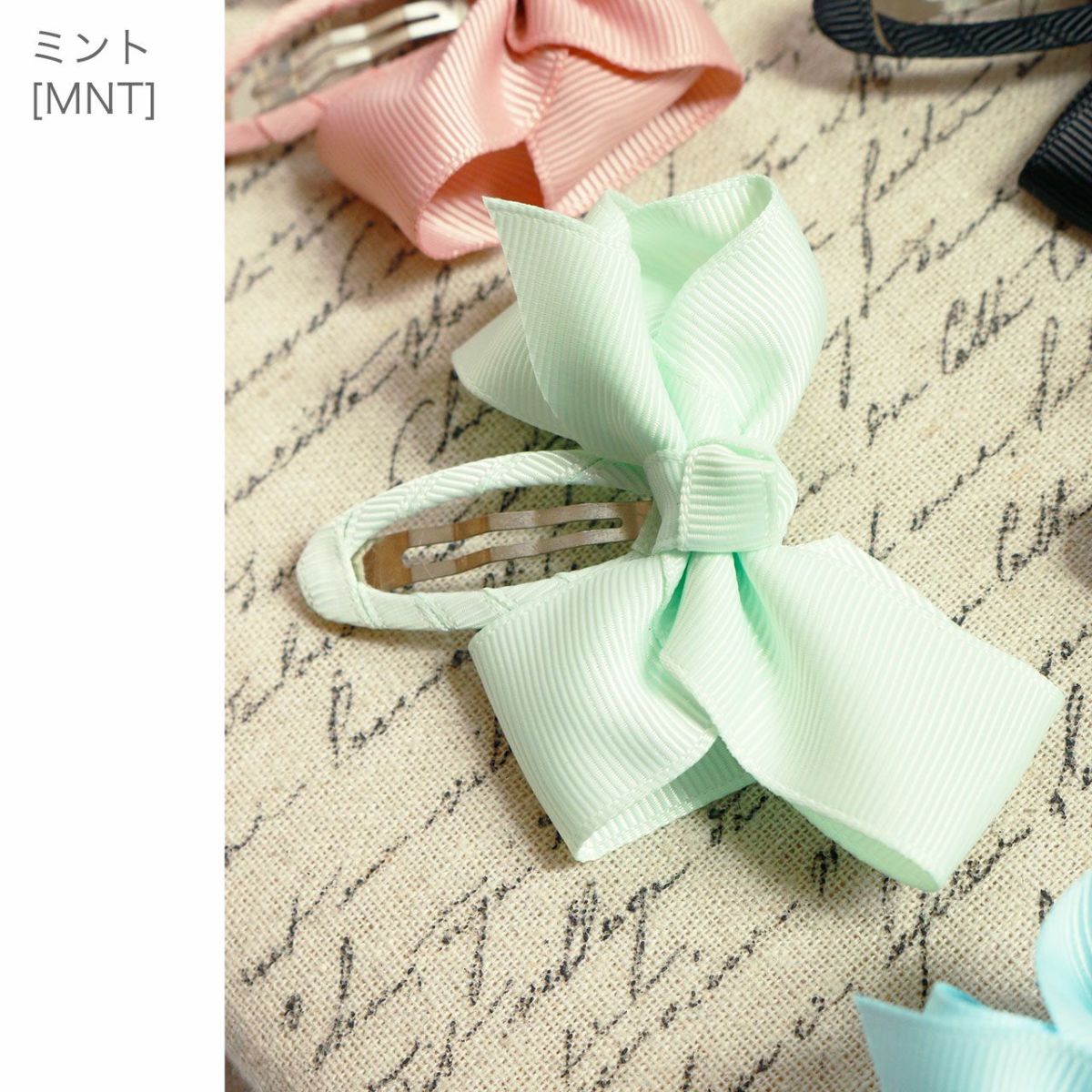 ガーリーヘアピン2点セットリボンレース女の子髪飾りハンドメイドヘアアクセサリー