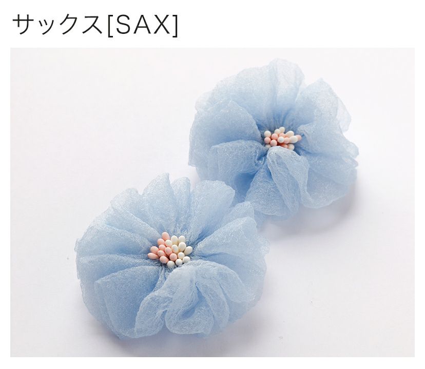 送料無料マカロンカラーのお花ヘアクリップ 2個セット 女の子 髪飾り 