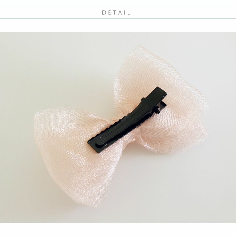 オーガンジーミニリボンヘアクリップ2個セットベビー・キッズ女の子髪飾りヘアアクセサリー