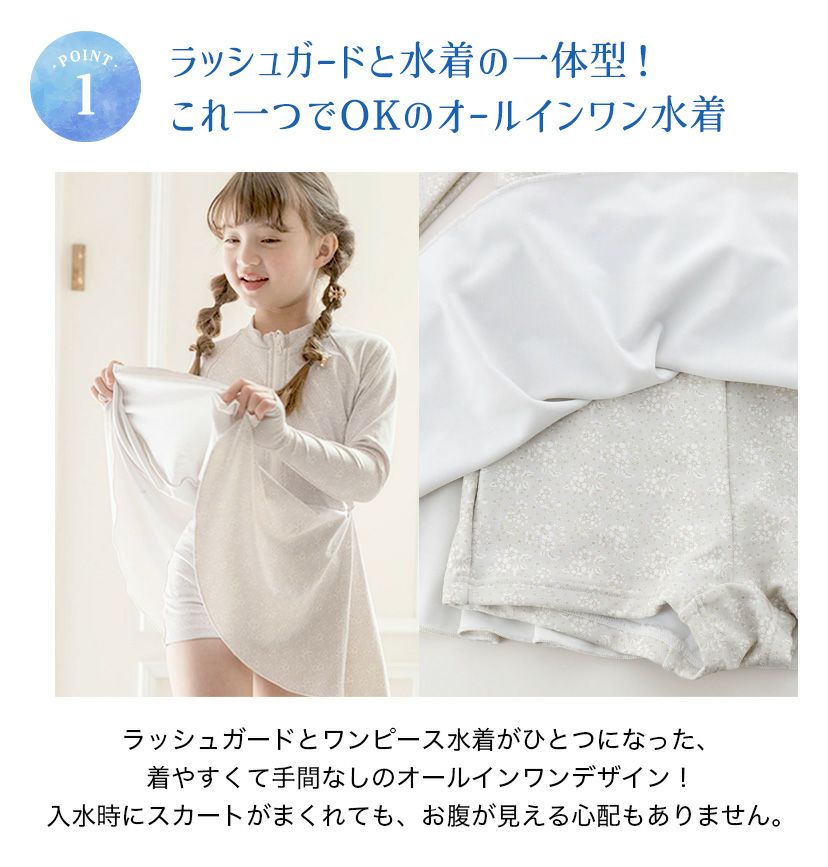 キッズ女の子水着肩フリルフレアワンピース型インナーパンツ付きギンガムチェック水着