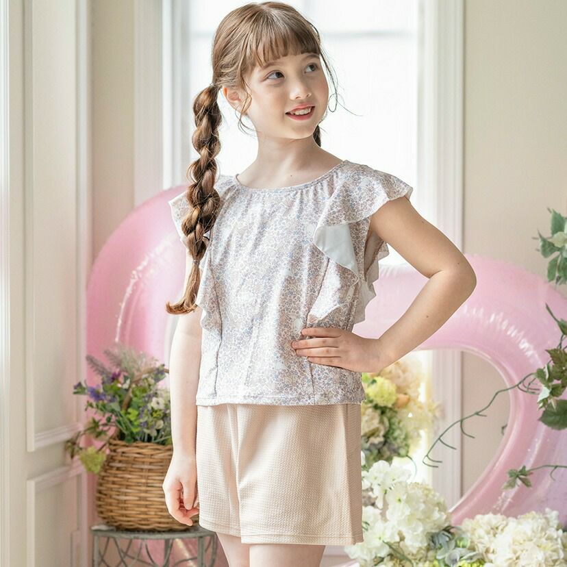 送料無料【セール目玉】ワッフルフリルセパレート水着 TAK