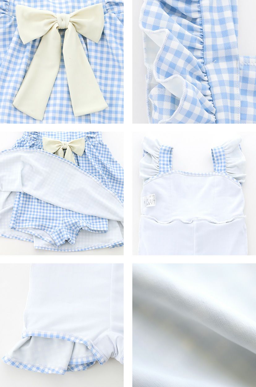 キッズ水着女の子肩フリルワンピース水着スイムウェアインナーパンツ付きYUP12