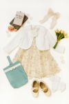 入学式女の子スーツ刺繍チュールワンピース＆ポンチボレロアンサンブル女の子服