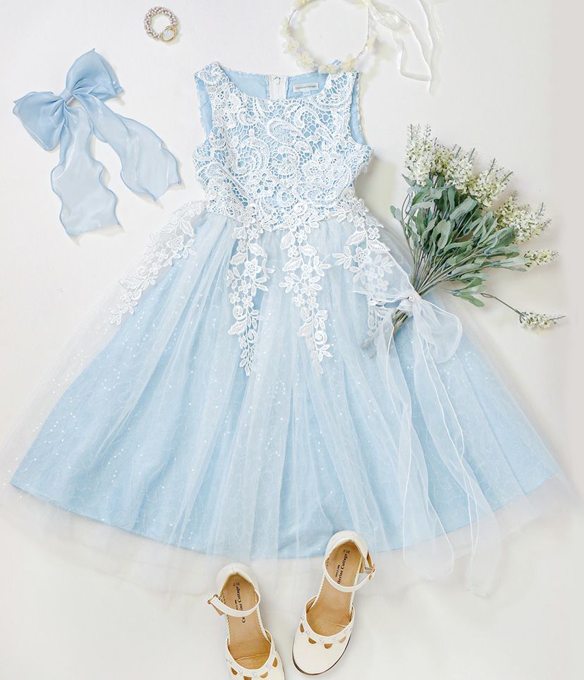 キッズドレスケミカルレースドレスミディ丈フォーマル発表会結婚式子供ドレス