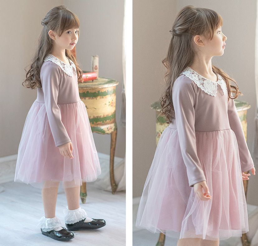 レース襟チュールスカートワンピースフォーマルきちんとワンピースカジュアルカジュアルワンピースキャサリンコテージTAK