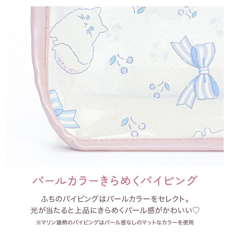 プールバッグビニールバッグ猫柄リボン柄