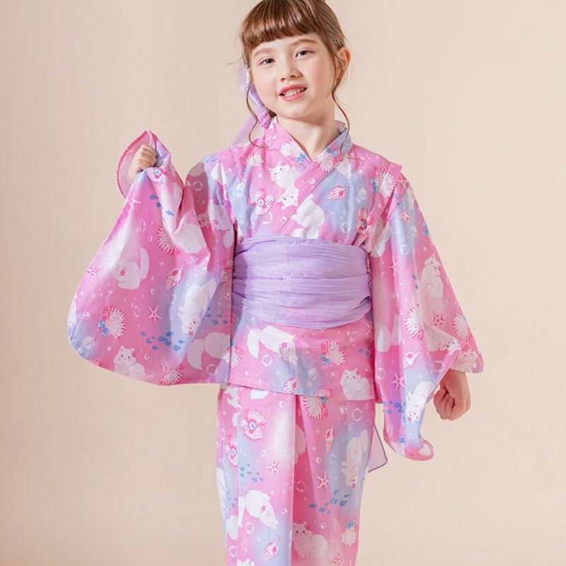 浴衣140cm女の子 セパレート リーブ リネン ラプンツェル