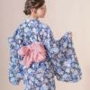 キャサリンオリジナル和柄2ピース浴衣セット【ワンピース+上衣】子供浴衣のピオニー紺