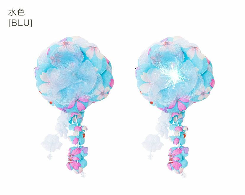 浴衣に！光る花髪飾りヘアクリップアクセサリーヘアアクセサリー和装アクセサリー