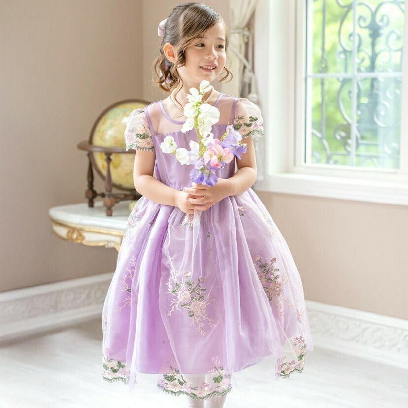 チュールレースフェアリードレスフォーマルドレス女の子キッズ