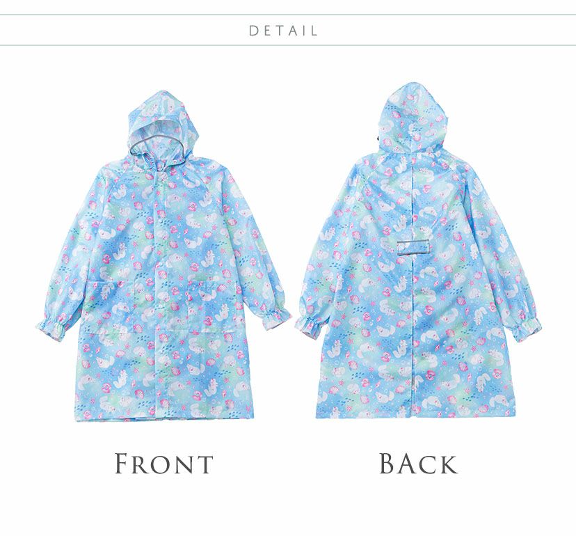 ファンシー猫柄キッズレインコート