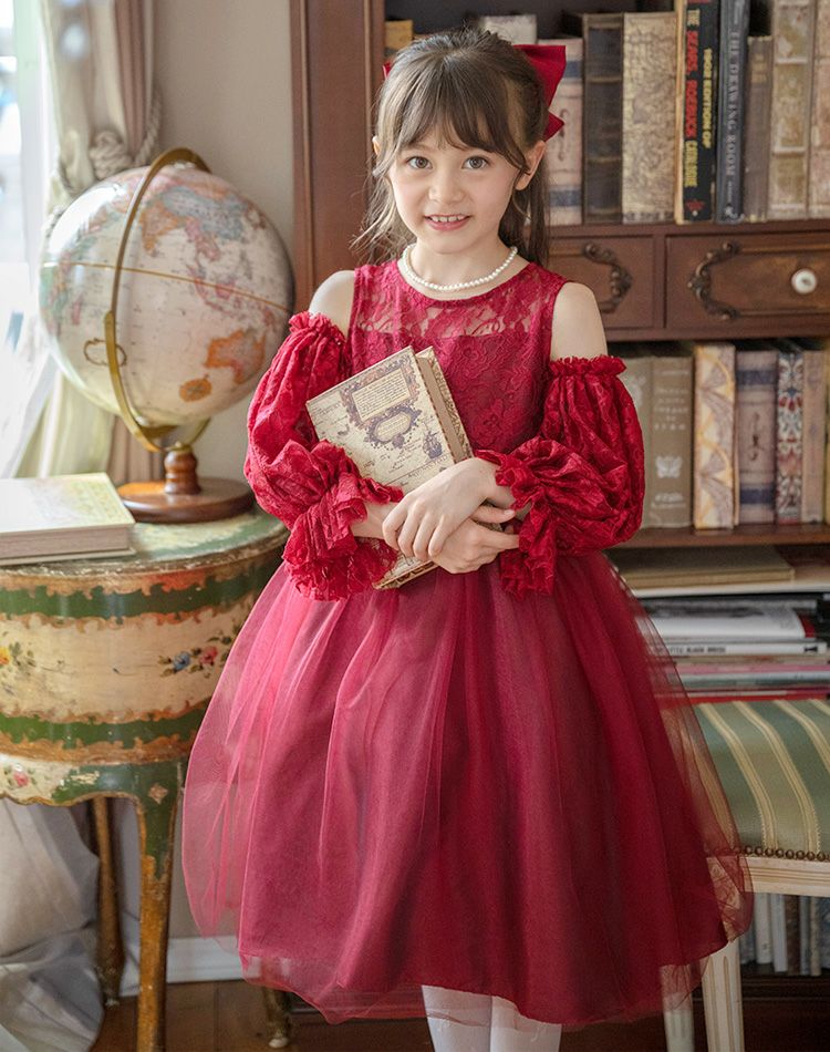 ふわふわつけ袖　リッチ映え！発表会や結婚式におしゃれなレースやチュールの付け袖　キッズドレススタイルをエレガントにアップデート