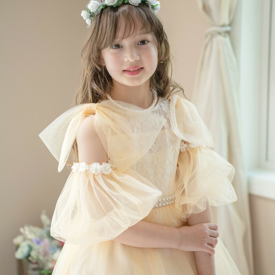 ふわふわつけ袖　リッチ映え！発表会や結婚式におしゃれなレースやチュールの付け袖　キッズドレススタイルをエレガントにアップデート