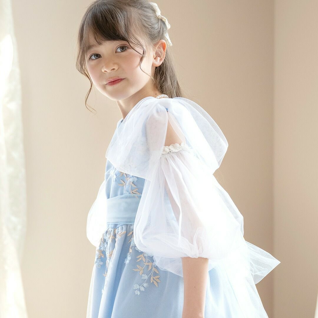 ふわふわつけ袖　リッチ映え！発表会や結婚式におしゃれなレースやチュールの付け袖　キッズドレススタイルをエレガントにアップデート