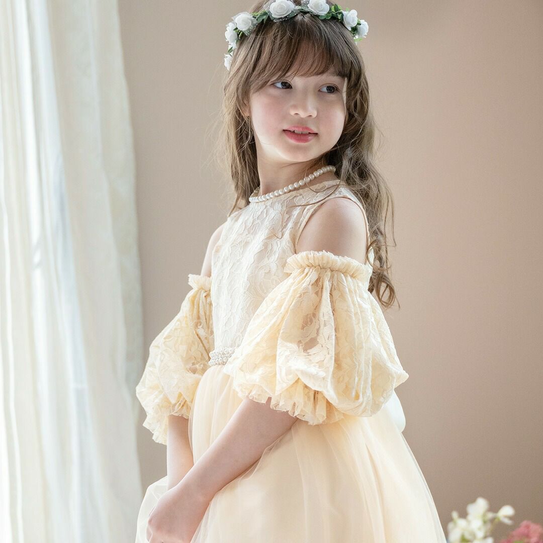 ふわふわつけ袖　リッチ映え！発表会や結婚式におしゃれなレースやチュールの付け袖　キッズドレススタイルをエレガントにアップデート