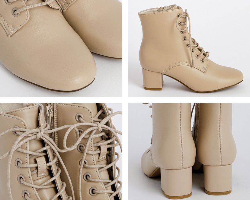 送料無料23-25cm【超目玉処分SALE】レースアップヒールブーツ袴ブーツ編み上げブーツ太めヒール6cmヒール6ホールベージュ和装履物フォーマルカジュアル女の子キッズジュニアTAKキャサリンコテージ
