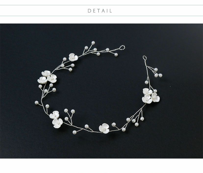 ホワイトフラワーヘッドピースフラワーカチューシャキャサリンコテージ