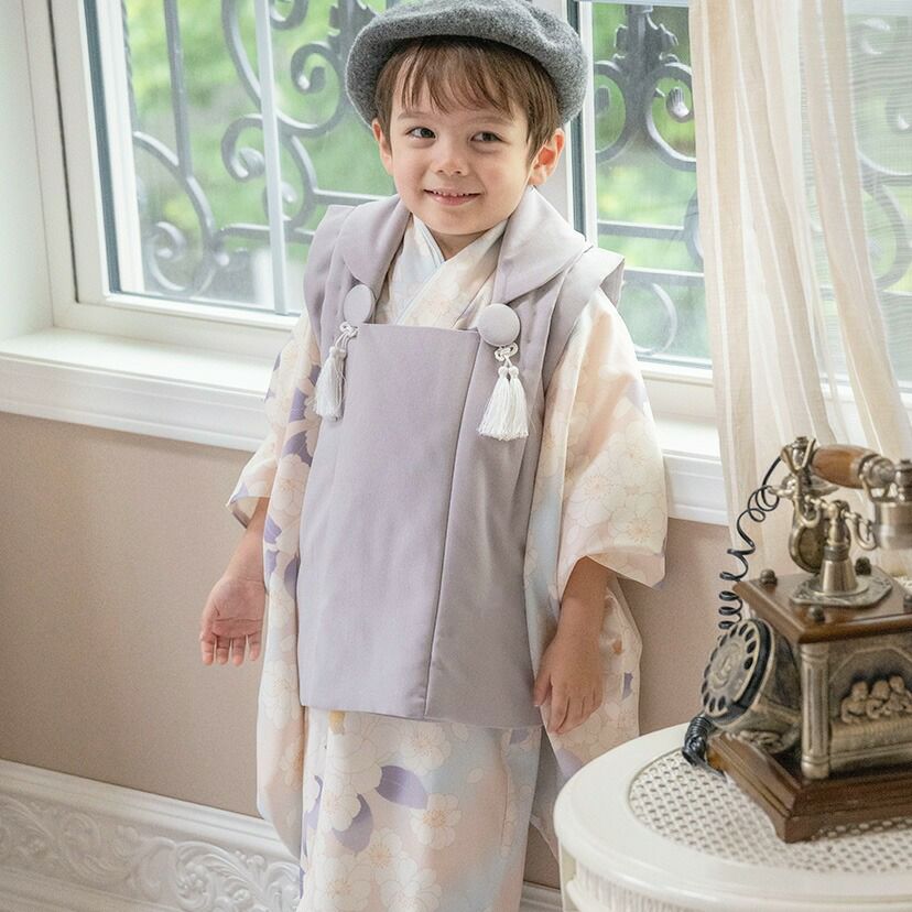 送料無料【入学卒業最終・超目玉セール】男児七五三 3歳着物＆被布 