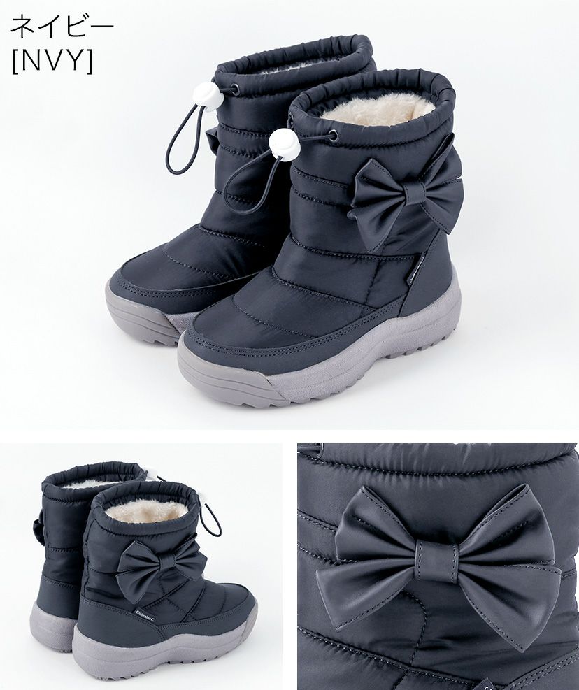 送料無料目玉スノーブーツ収納式スパイク付き女の子カジュアルブーツウィンターブーツキッズジュニア防滑防寒靴雪雪靴ミドル丈裏起毛キャサリンコテージTAK