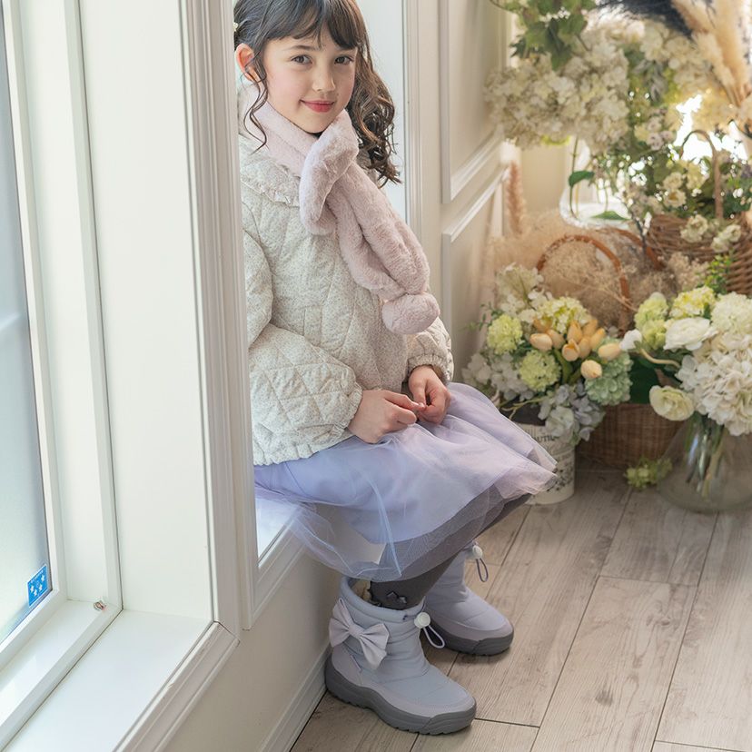 送料無料目玉スノーブーツ収納式スパイク付き女の子カジュアルブーツウィンターブーツキッズジュニア防滑防寒靴雪雪靴ミドル丈裏起毛キャサリンコテージTAK