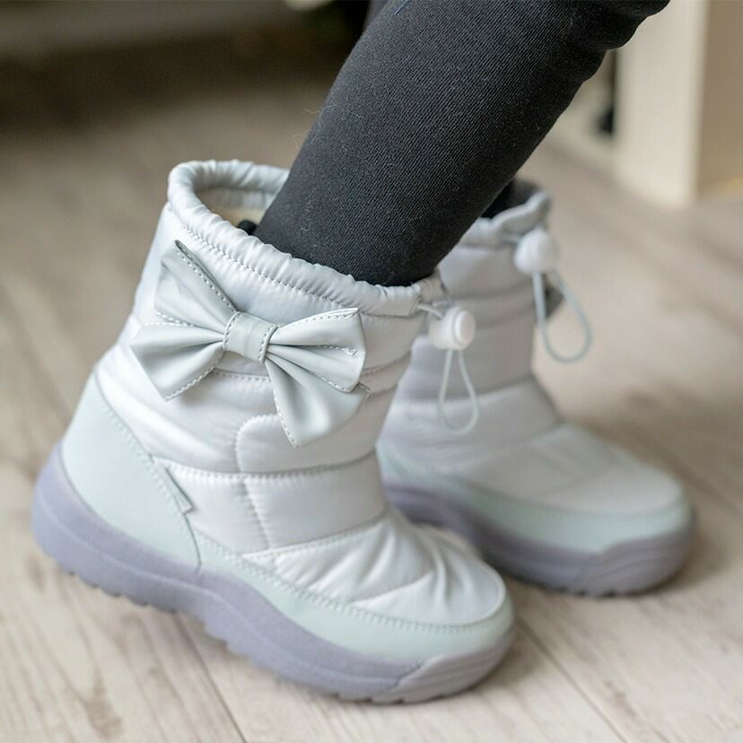 スノーブーツ収納式スパイク付き女の子カジュアルブーツウィンターブーツキッズジュニア防滑防寒靴雪雪靴ミドル丈裏起毛キャサリンコテージ