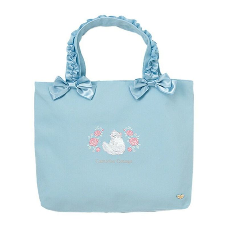 送料無料【目玉セール】猫刺繍レッスンバッグ 女の子 おしゃれ