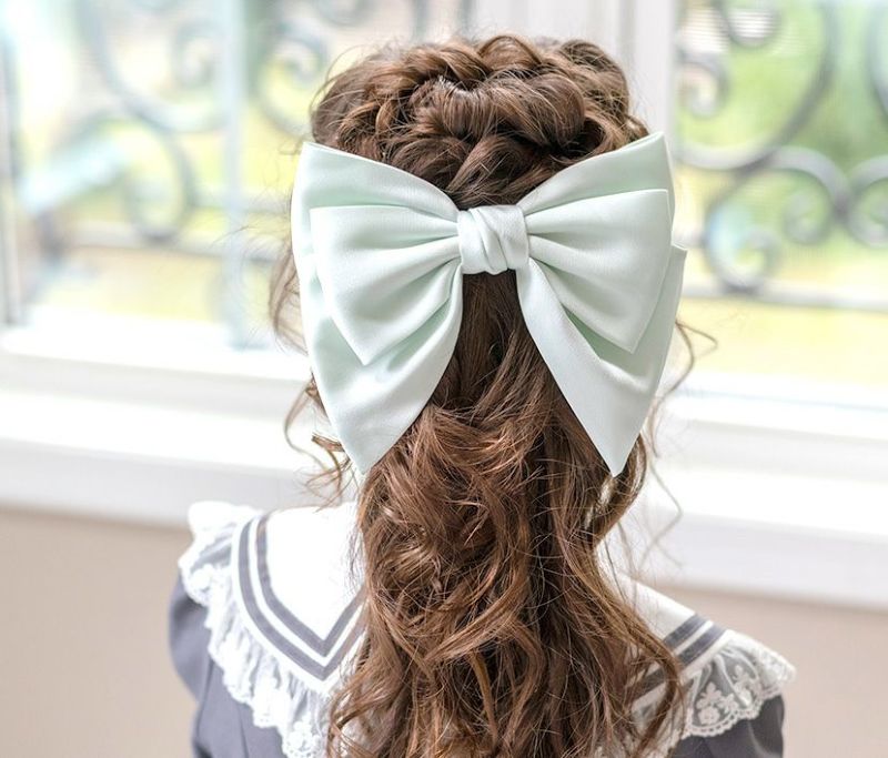 アイボリー リボン付きヘアクリップ 約10cm 楽天市場】ヘアクリップ Candy Clip ニッケルフリー シアー