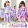 浴衣子供女の子キッズ・ジュニア・ベビーセパレートキャサリンオリジナル和柄がかわいい2ピース浴衣セット（ワンピース・上衣・兵児帯）[90100110120130140150160cm紺黒ピンク椿朝顔猫]夏花火大