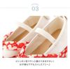 花柄鼻緒のスリッポン 七五三 草履風 3歳 5歳 女児 753 歩きやすい 痛くない 脱げにくい ストラップ 和柄 和風 和装 靴 子供靴 履物