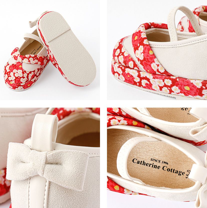 花柄鼻緒のスリッポン 七五三 草履風 3歳 5歳 女児 753 歩きやすい 痛くない 脱げにくい ストラップ 和柄 和風 和装 靴 子供靴 履物