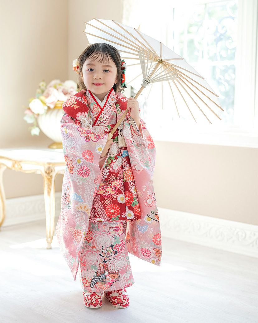 花柄鼻緒のスリッポン 七五三 草履風 3歳 5歳 女児 753 歩きやすい 痛くない 脱げにくい ストラップ 和柄 和風 和装 靴 子供靴 履物