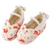 花柄鼻緒のスリッポン 七五三 草履風 3歳 5歳 女児 753 歩きやすい 痛くない 脱げにくい ストラップ 和柄 和風 和装 靴 子供靴 履物