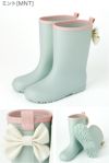 雨の日のおしゃれの味方！バックリボンがかわいいレインブーツ,ミントグリーン,ライラック,紺/DE015