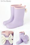 雨の日のおしゃれの味方！バックリボンがかわいいレインブーツ,ミントグリーン,ライラック,紺/DE015