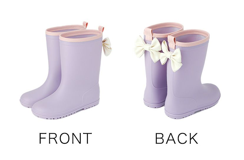 雨の日のおしゃれの味方！バックリボンがかわいいレインブーツ,ミントグリーン,ライラック,紺/DE015