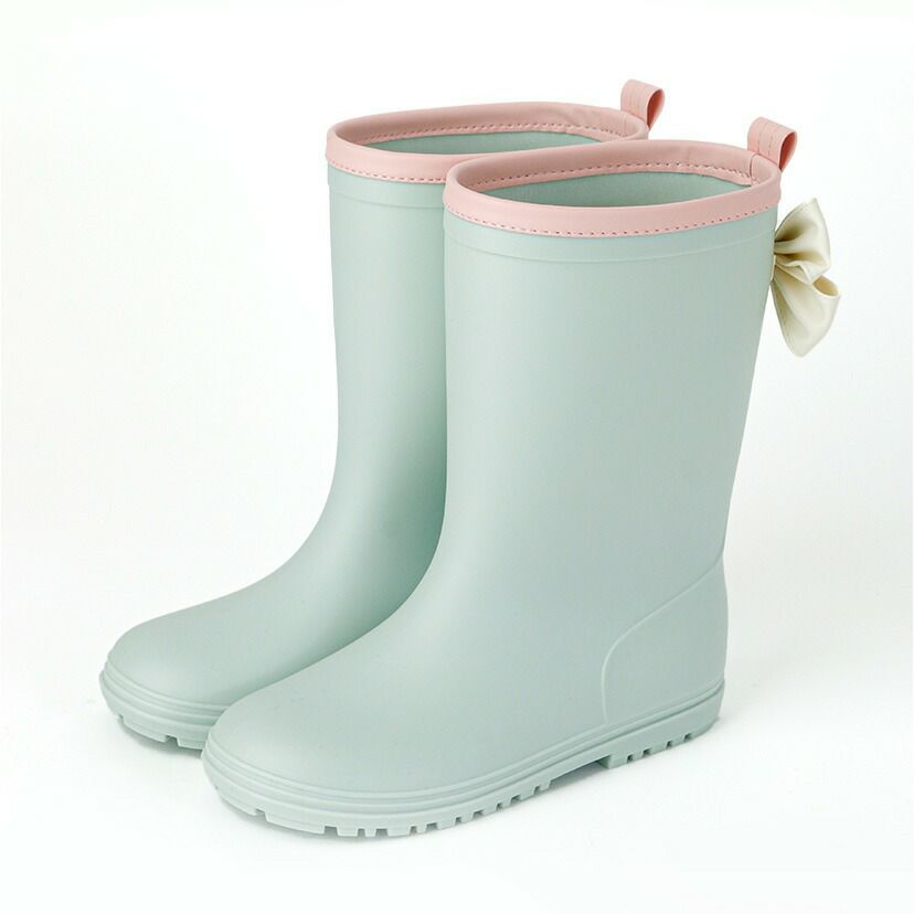 雨の日のおしゃれの味方！バックリボンがかわいいレインブーツ,ミントグリーン,ライラック,紺/DE015
