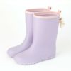 雨の日のおしゃれの味方！バックリボンがかわいいレインブーツ,ミントグリーン,ライラック,紺/DE015