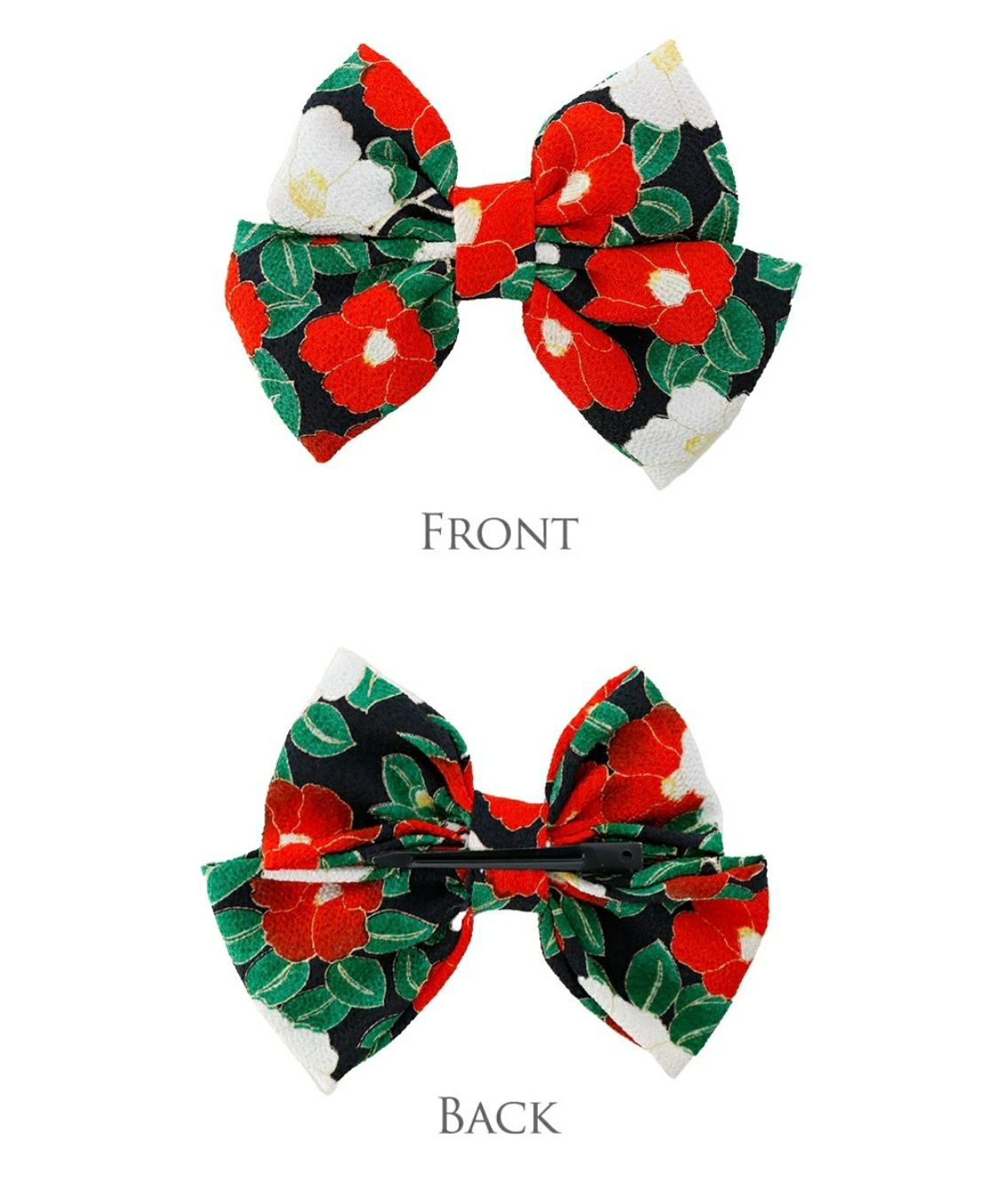 椿ハイカラさんリボンクリップちりめん和装ヘアアクセサリー【一部色超目玉セール】和風髪飾り着物袴浴衣和服かわいいヘア卒業式ヘアアレンジTAK七五三和装アクセサリー