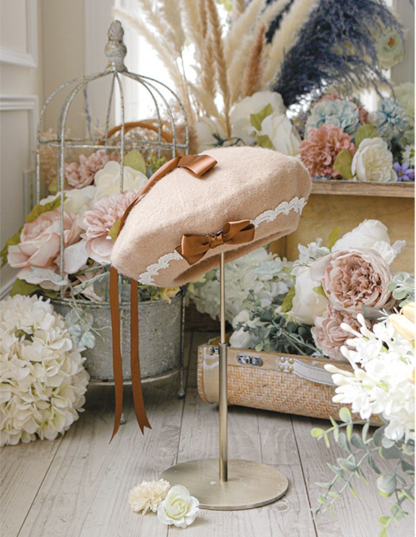 レースとリボンがアクセントの大人可愛いベレー帽 SB003 キャサリンコテージ