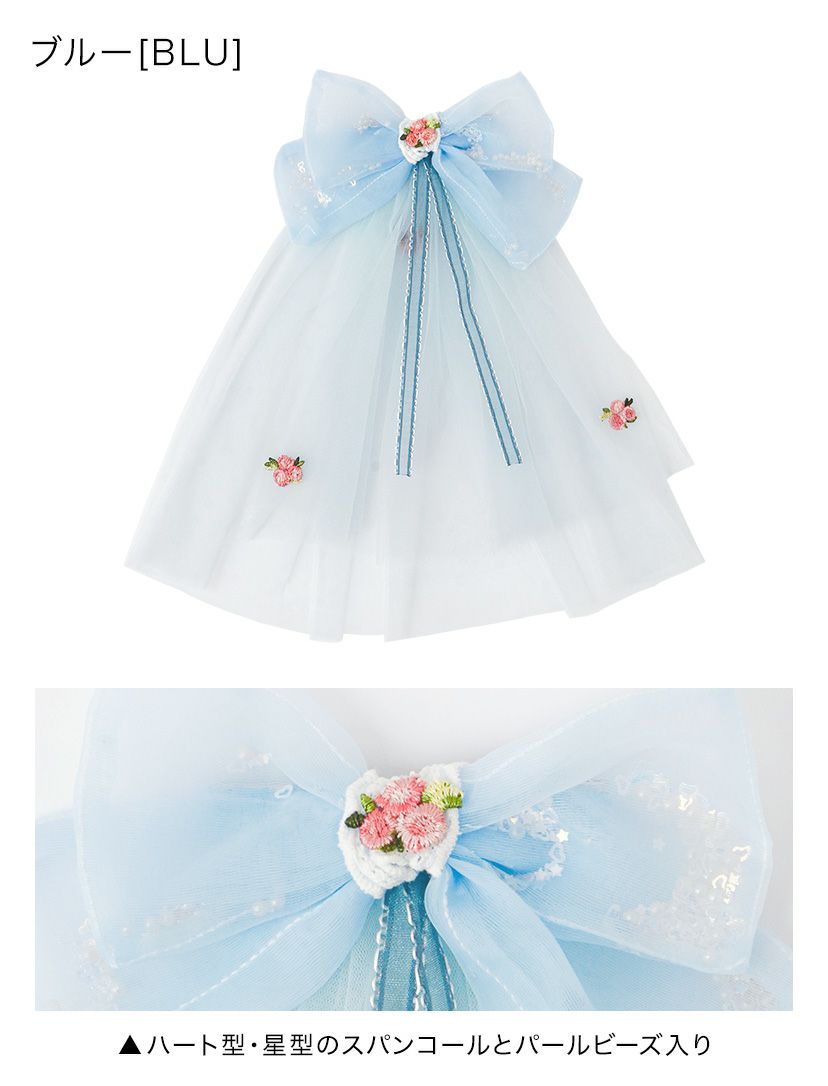 ビッグレースリボンヘアクリップ白アクセサリーヘアアクセサリーYUP6