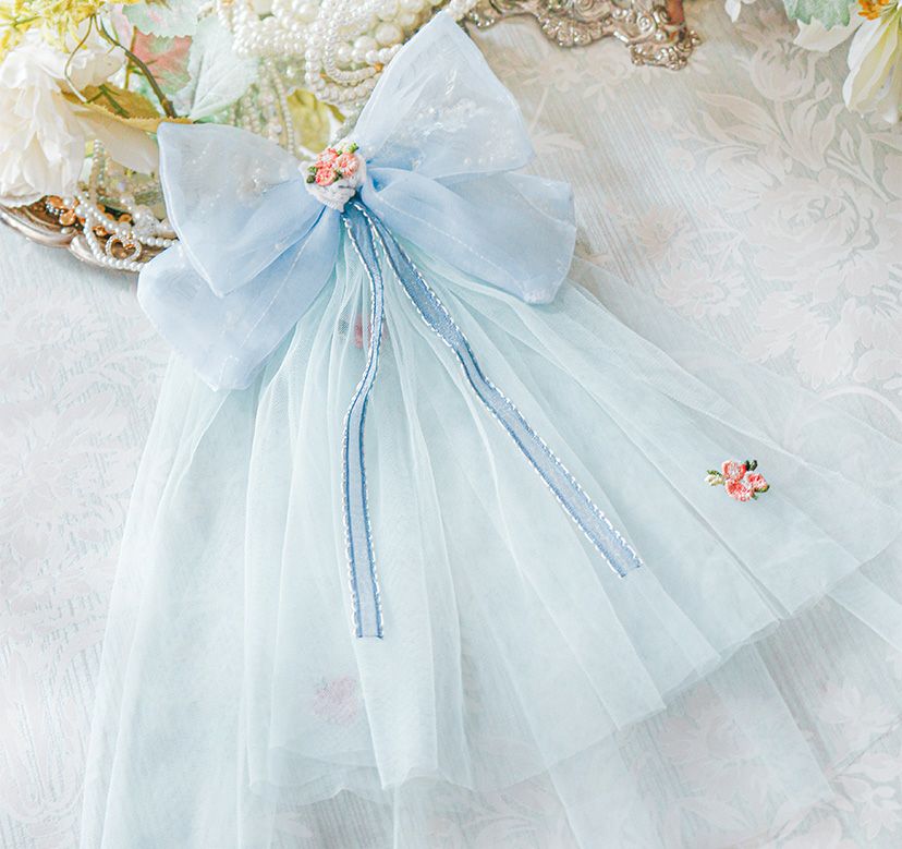 ビッグレースリボンヘアクリップ白アクセサリーヘアアクセサリーYUP6