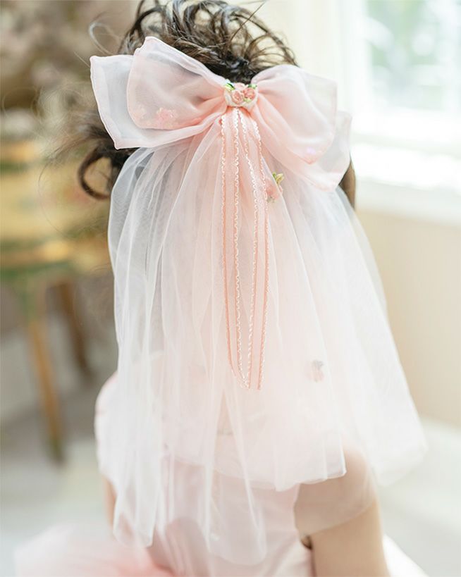 ビッグレースリボンヘアクリップ白アクセサリーヘアアクセサリーYUP6