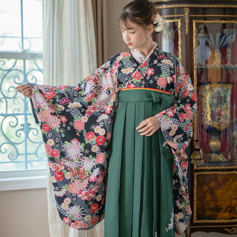 送料無料【卒服セール超目玉】袴一体型オールインワン 脇ファスナー袴