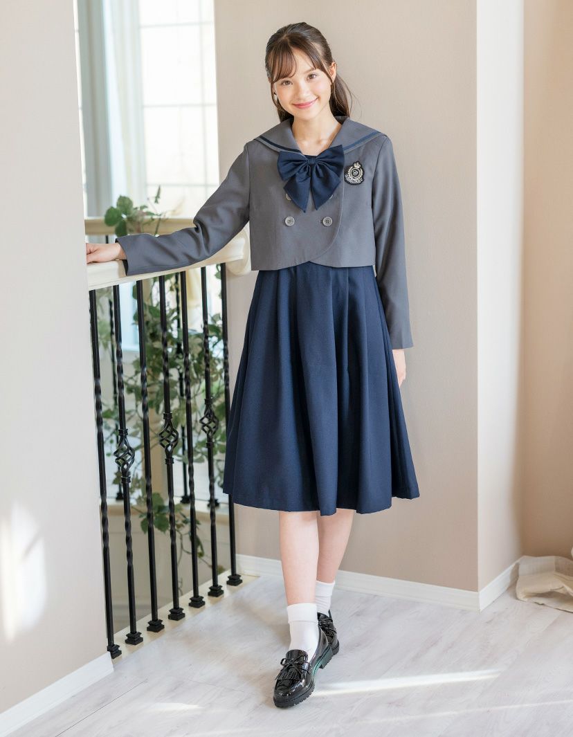 小学校卒業式 ダブルボタンセーラースーツ きれいめワンピース セット