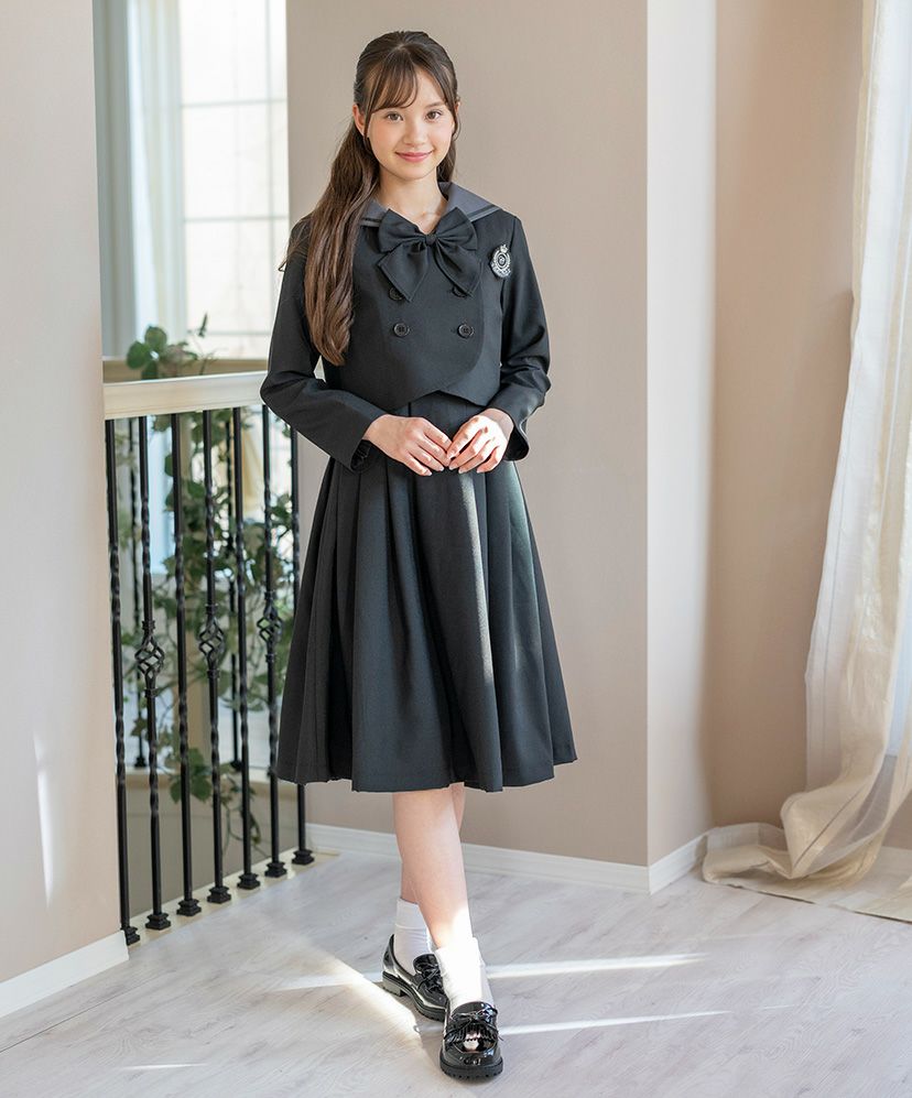 小学校卒業式 ダブルボタンセーラースーツ きれいめワンピース セット